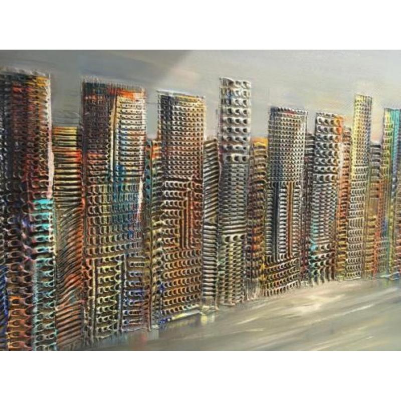 Alex L.- Skyline- 100% Handgescilderd- 70 x 140 cm,3D