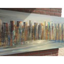 Alex L.- Skyline- 100% Handgescilderd- 70 x 140 cm,3D