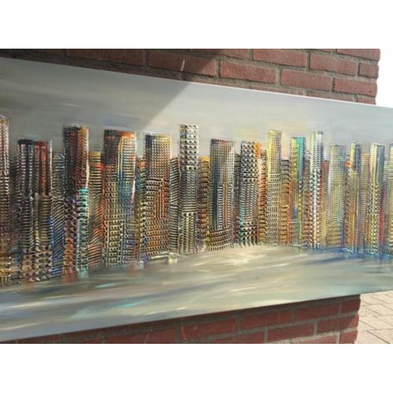 Alex L.- Skyline- 100% Handgescilderd- 70 x 140 cm,3D