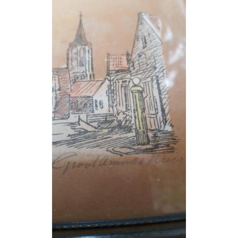 Tekening? Groot Ammers huis gesigneerd