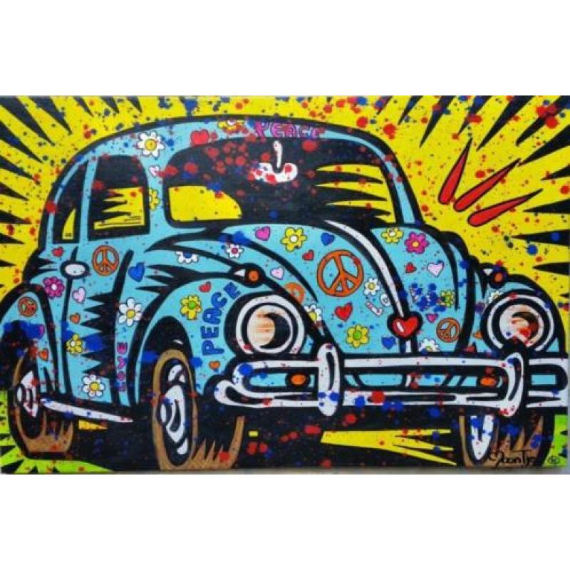 " Hippie Kever " prachtig Acrylschilderij