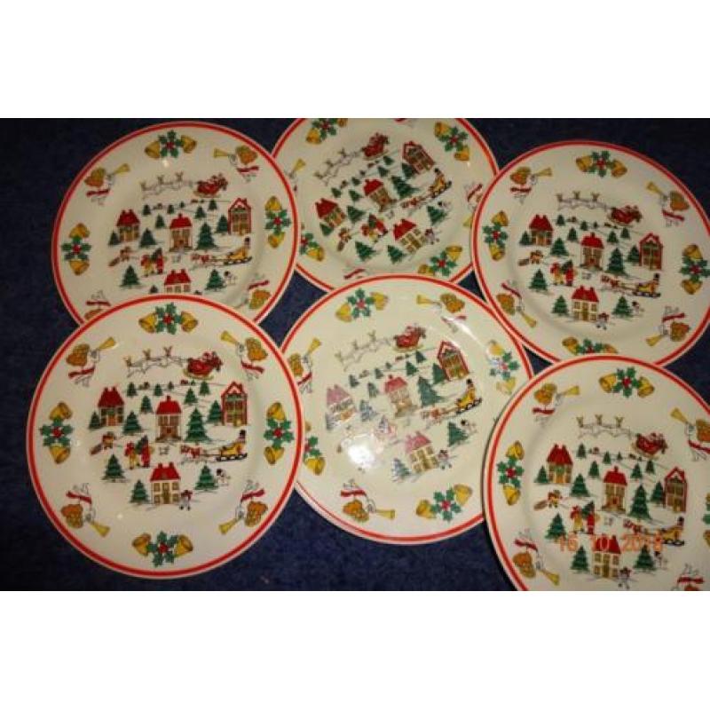 Kerst bordjes 6 stuks