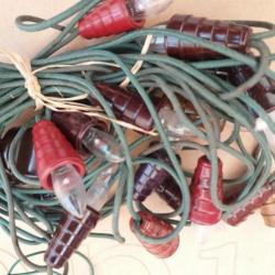 Antieke kerstlampjes in Bakeliet houder