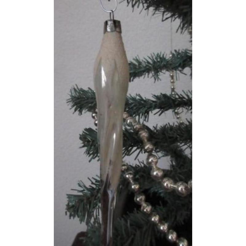 6 gesuikerde oude gedraaide glazen Kerst pegels