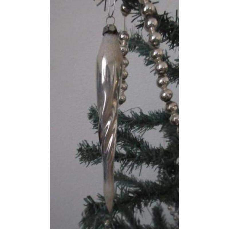 6 gesuikerde oude gedraaide glazen Kerst pegels