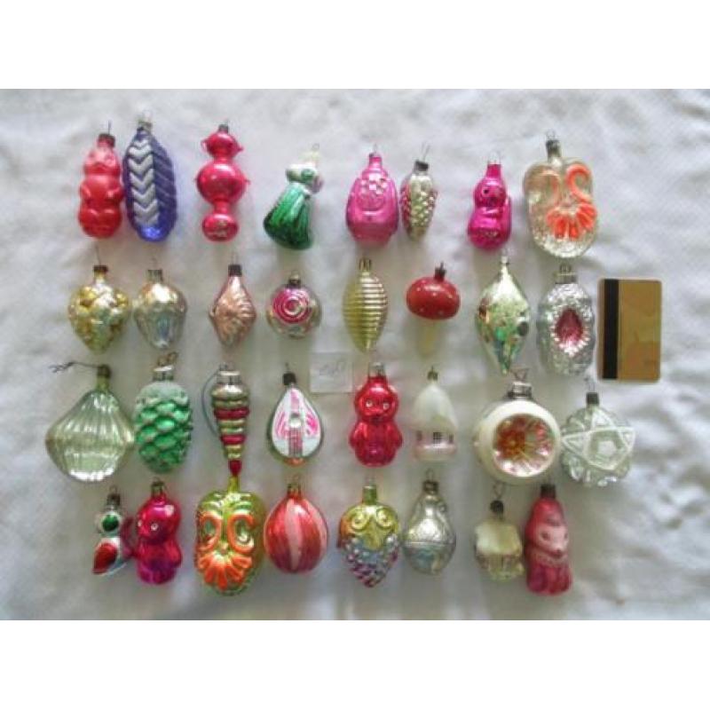 oude antieke glazen kerstballen en figuren 471 st. 33 tm 54
