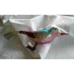 Grote oude kerstbal ,kerstvogel VAN 19 CM LANG .