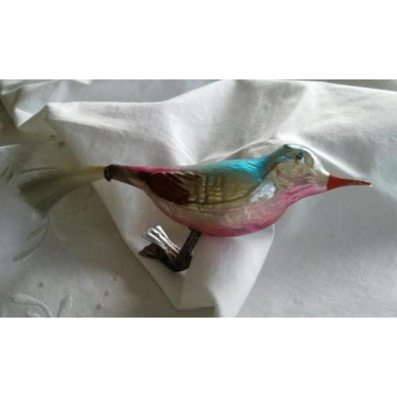 Grote oude kerstbal ,kerstvogel VAN 19 CM LANG .
