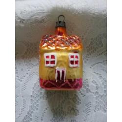 Oude kerstbal huisje kerstversiering kerst bal