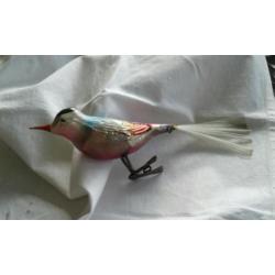 Grote oude kerstbal ,kerstvogel VAN 19 CM LANG .