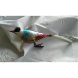 Grote oude kerstbal ,kerstvogel VAN 19 CM LANG .