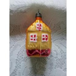 Oude kerstbal huisje kerstversiering kerst bal