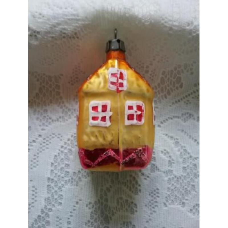Oude kerstbal huisje kerstversiering kerst bal