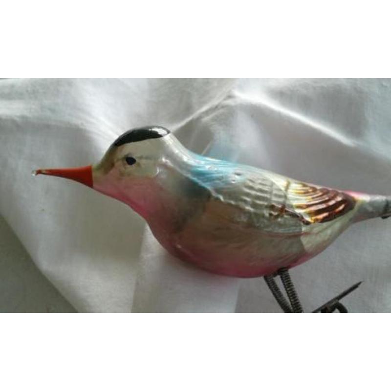 Grote oude kerstbal ,kerstvogel VAN 19 CM LANG .