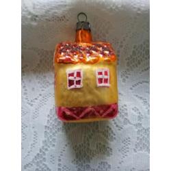 Oude kerstbal huisje kerstversiering kerst bal