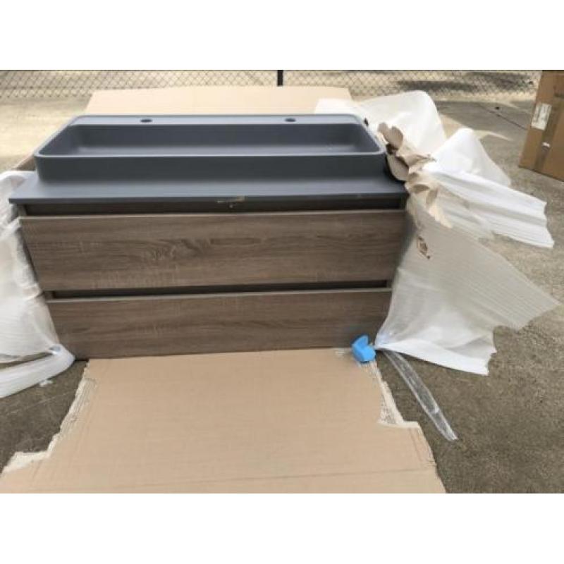 VT wonen badkamermeubel 100cm met 2 kraangaten nieuw