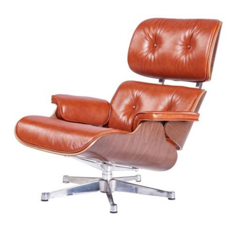 Eames Lounge Chair XL Set Cognac Leer | Gratis Montage !