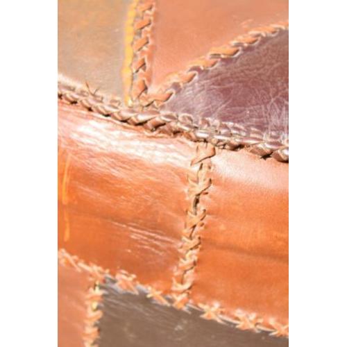 Patchwork leren vintage poef