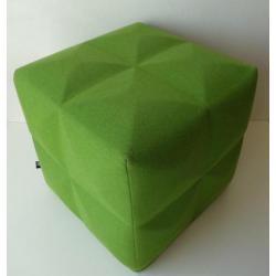 BuzziCube 3D akoestische poef groen wol design