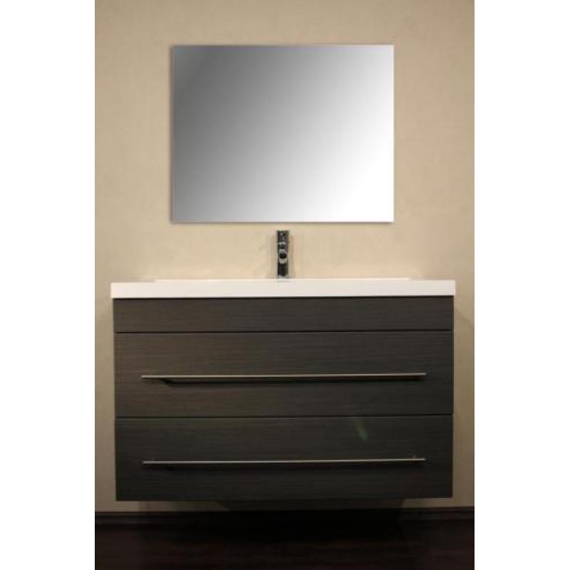 Ruim Badmeubel Badkamermeubel Victory 100 cm Grey Oak