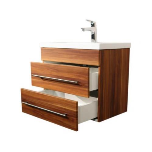 Badkamermeubel Badmeubel Reno 60 cm Walnoot ondiep model