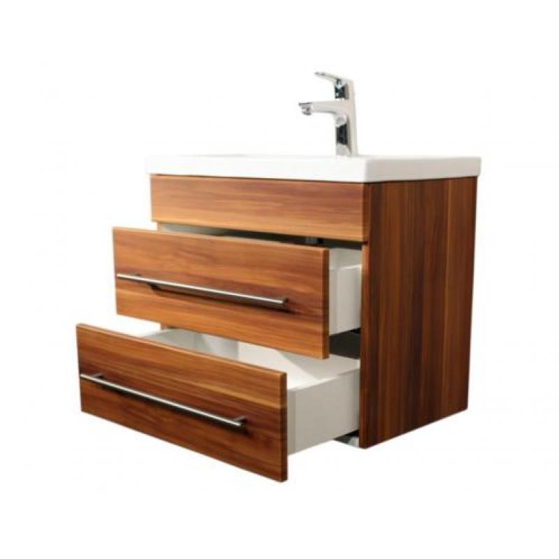 Badkamermeubel Badmeubel Reno 60 cm Walnoot ondiep model