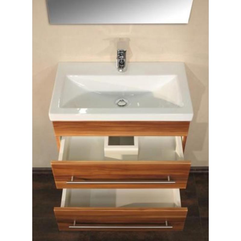 Badkamermeubel Badmeubel Reno 60 cm Walnoot ondiep model