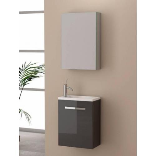 Fonteinkast Domino Met Spiegelkast 40 Cm Grijs