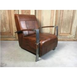 Vintage lederen fauteuil Tom en Frank - In 6 kleuren leer