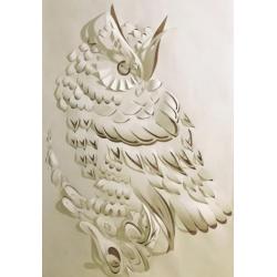 Uilen behang papercut met 3D effect