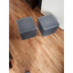 Hocker grijze jeans stof te koop aangeboden