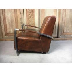 Vintage lederen fauteuil Tom en Frank - In 6 kleuren leer