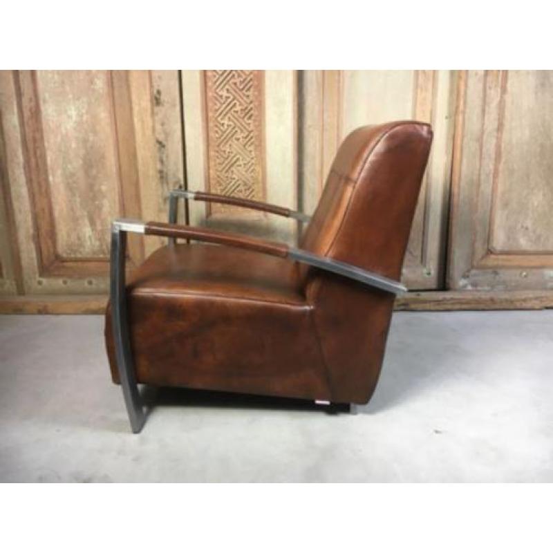 Vintage lederen fauteuil Tom en Frank - In 6 kleuren leer