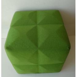 BuzziCube 3D akoestische poef groen wol design