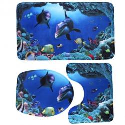 3 Stks/set Badkamer Producten Antislip Oceaan Stijl | Gratis