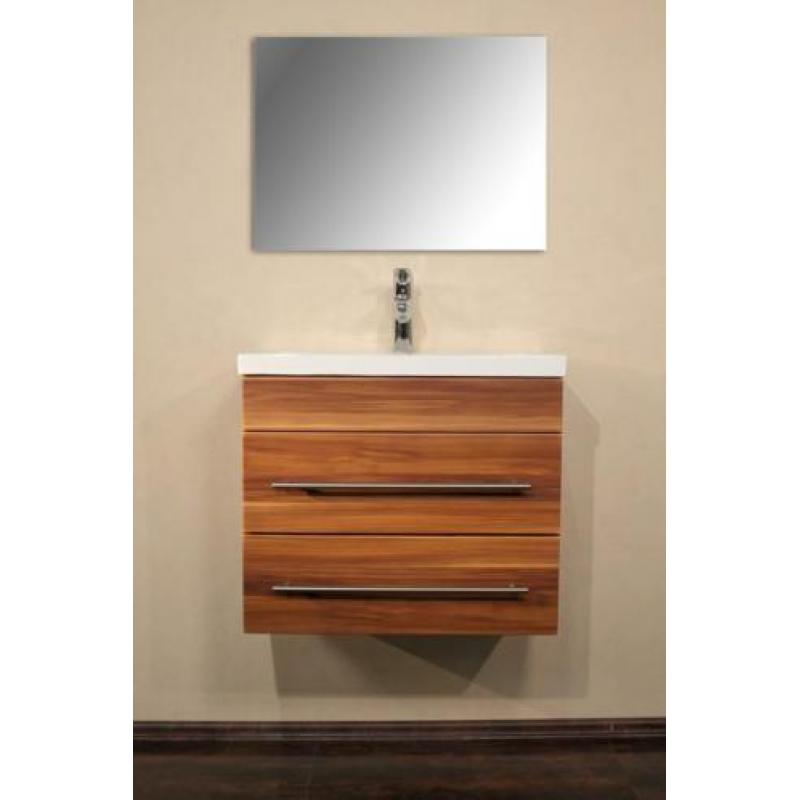 Badkamermeubel Badmeubel Reno 60 cm Walnoot ondiep model