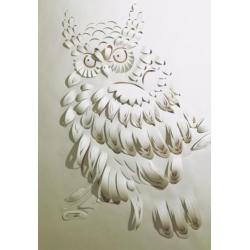 Uilen behang papercut met 3D effect