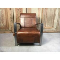 Vintage lederen fauteuil Tom en Frank - In 6 kleuren leer