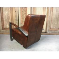 Vintage lederen fauteuil Tom en Frank - In 6 kleuren leer