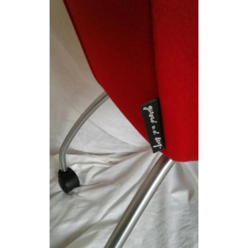3xTulip fauteuils blazer rode stof camira>>> (ZIE FOTO'S)<<<