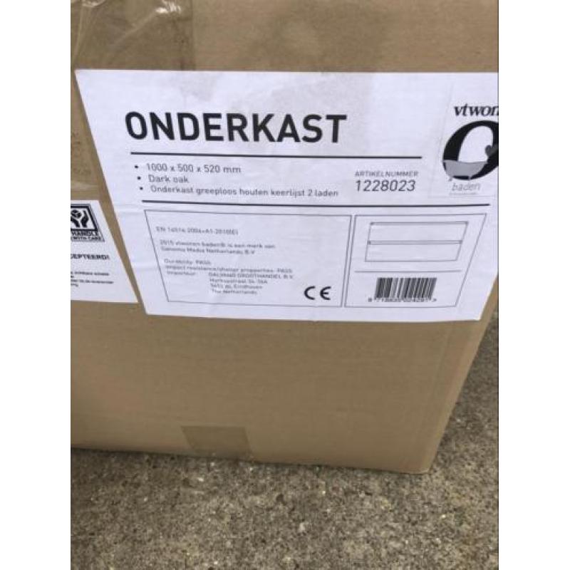 VT wonen badkamermeubel 100cm met 2 kraangaten nieuw