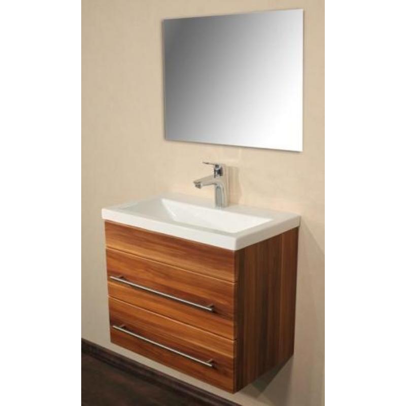 Badkamermeubel Badmeubel Reno 60 cm Walnoot ondiep model