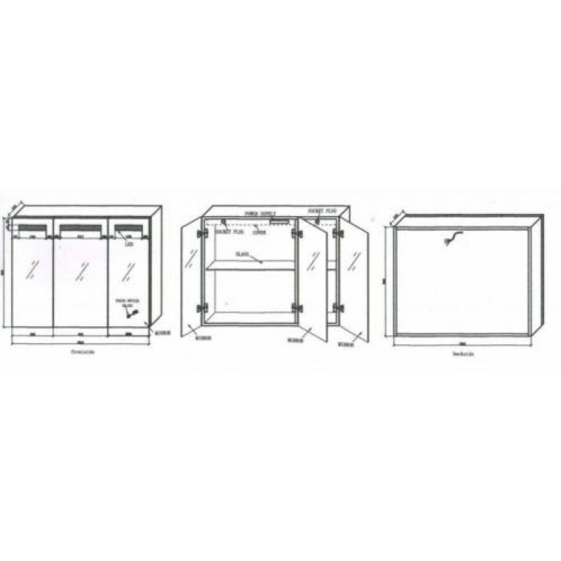Aluma Spiegelkast 100X80Cm Led Verlichting