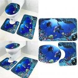3 Stks/set Badkamer Producten Antislip Oceaan Stijl | Gratis