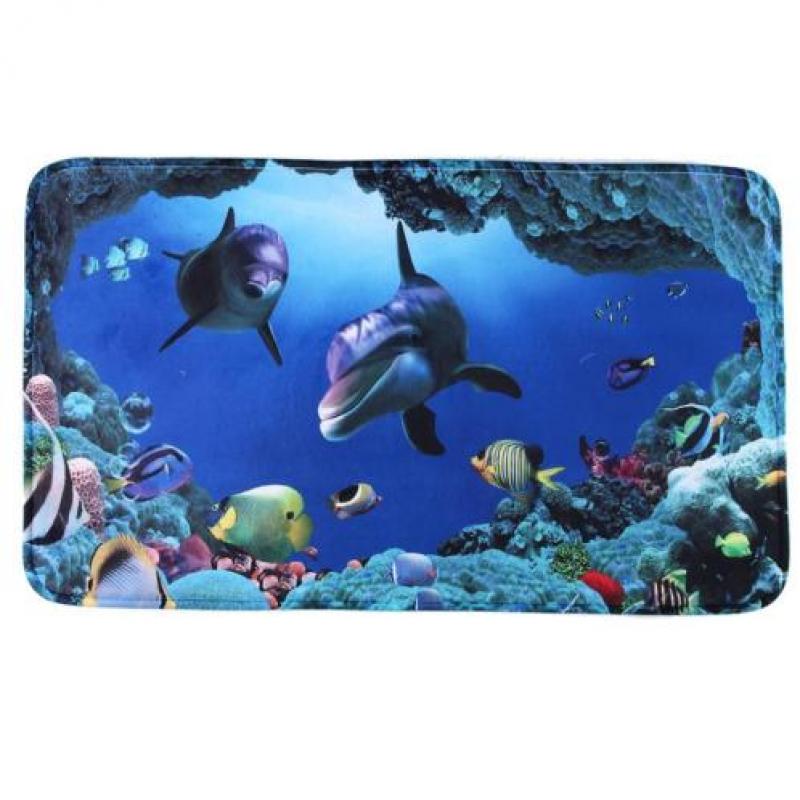 3 Stks/set Badkamer Producten Antislip Oceaan Stijl | Gratis
